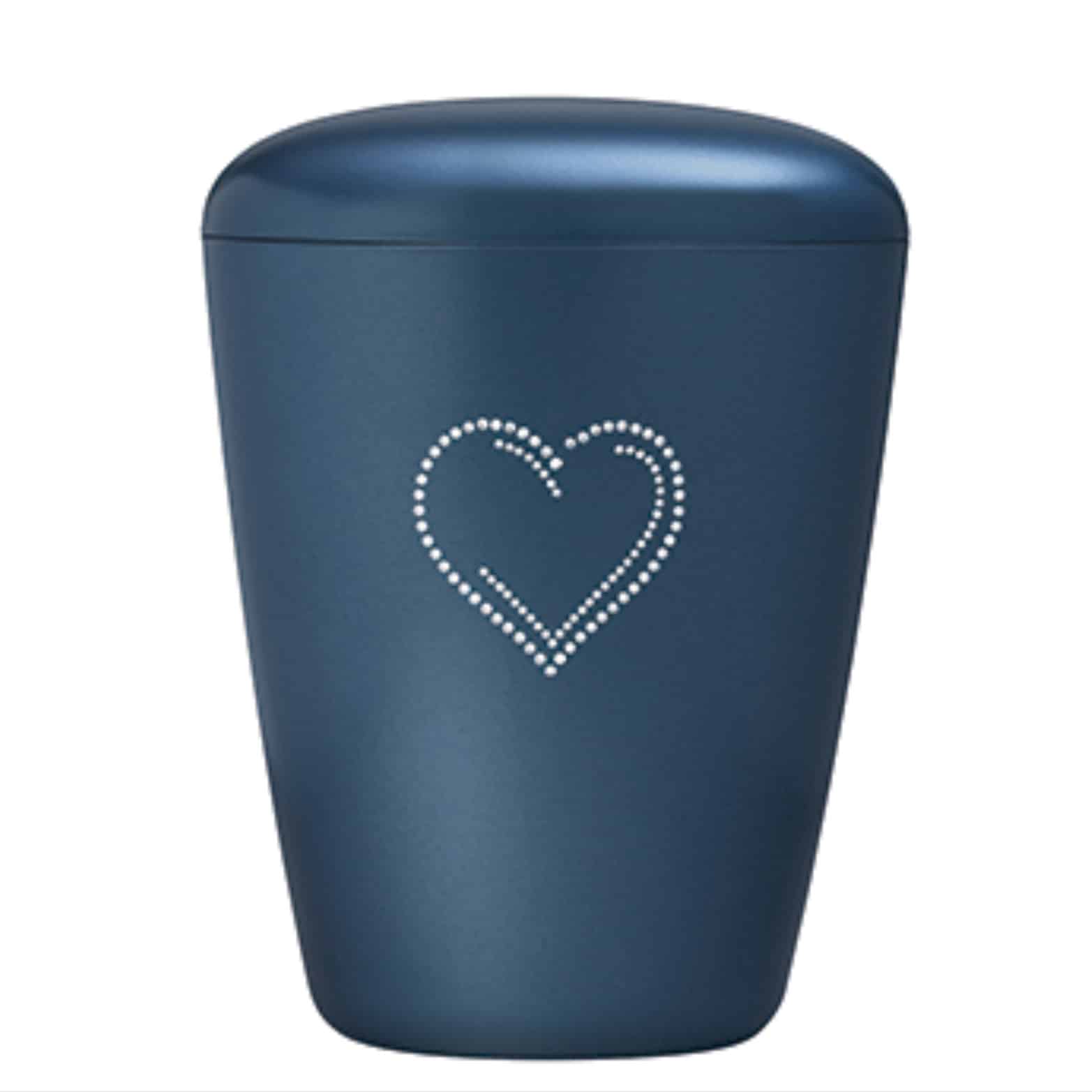 Nr. 18 – Heim Urne m. Swarovskihjerte, Blå