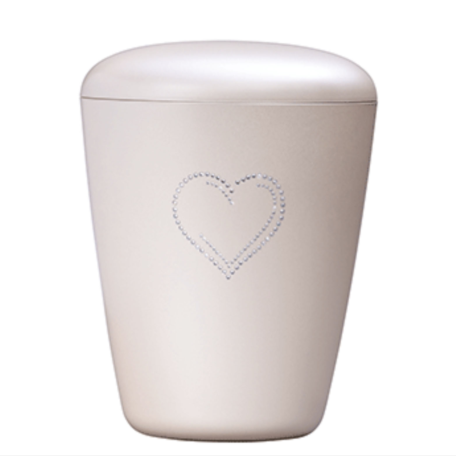 Nr. 19 – Heim Urne m. Swarovskihjerte, Hvid