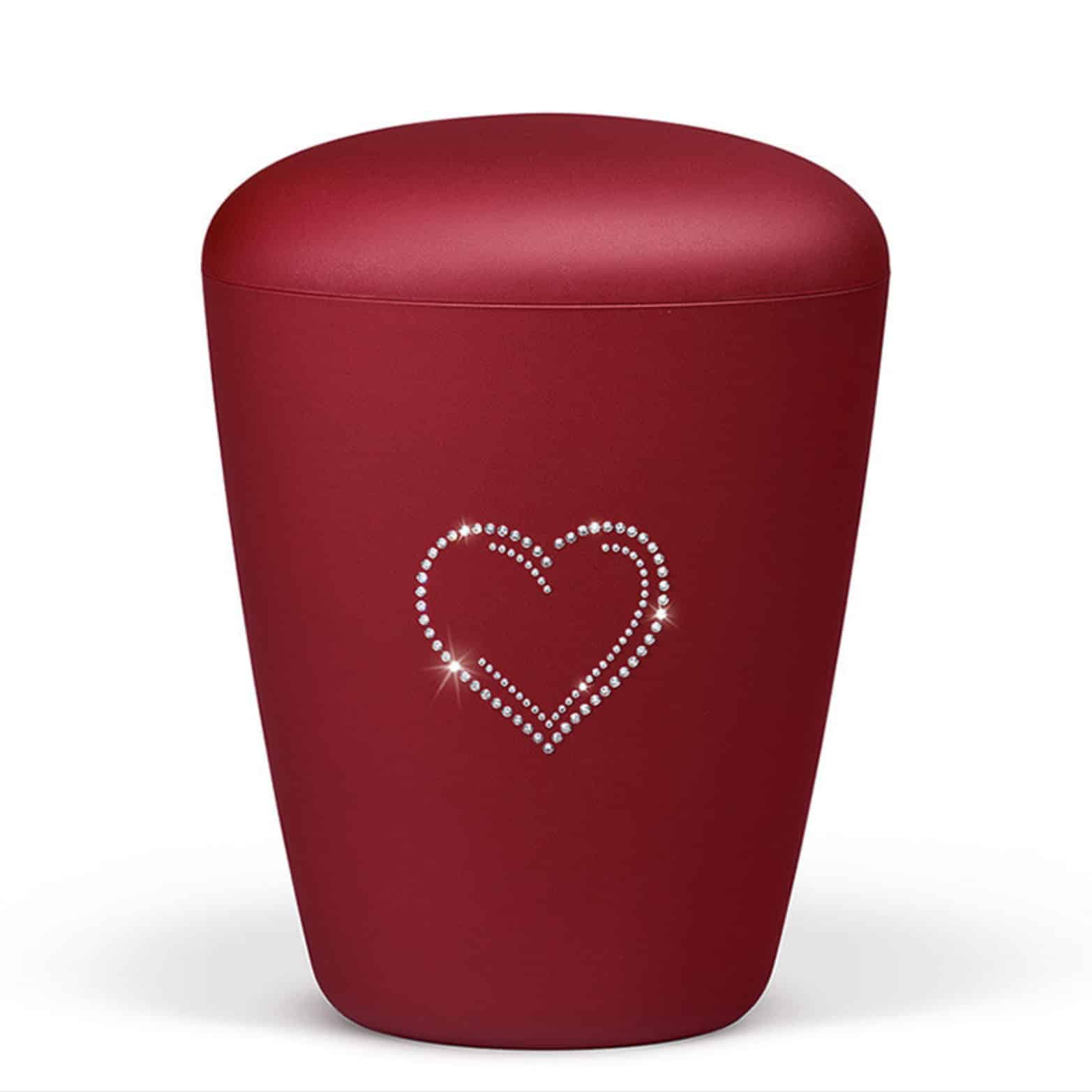 Nr. 20 – Heim Urne m. Swarovskihjerte, Rød