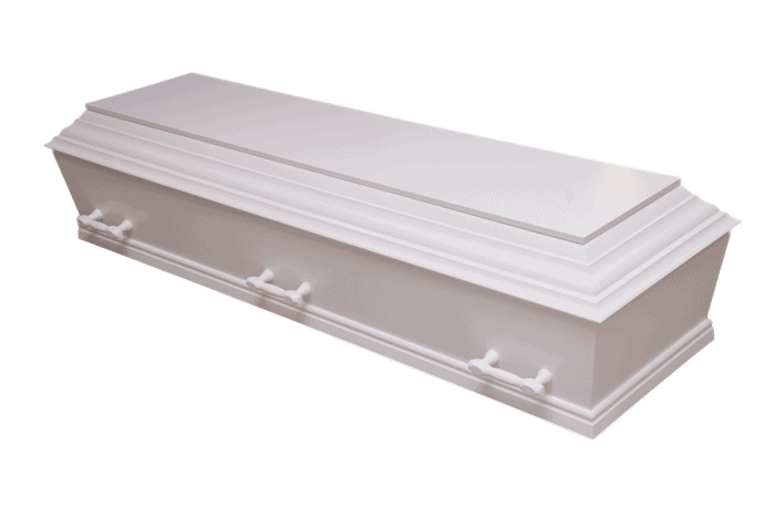 KLASSISK – hvid kiste til begravelse