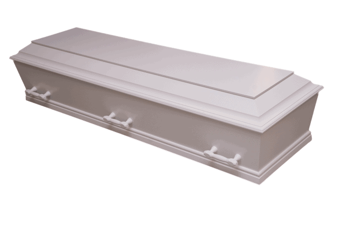 KLASSISK – hvid kiste til bisættelse