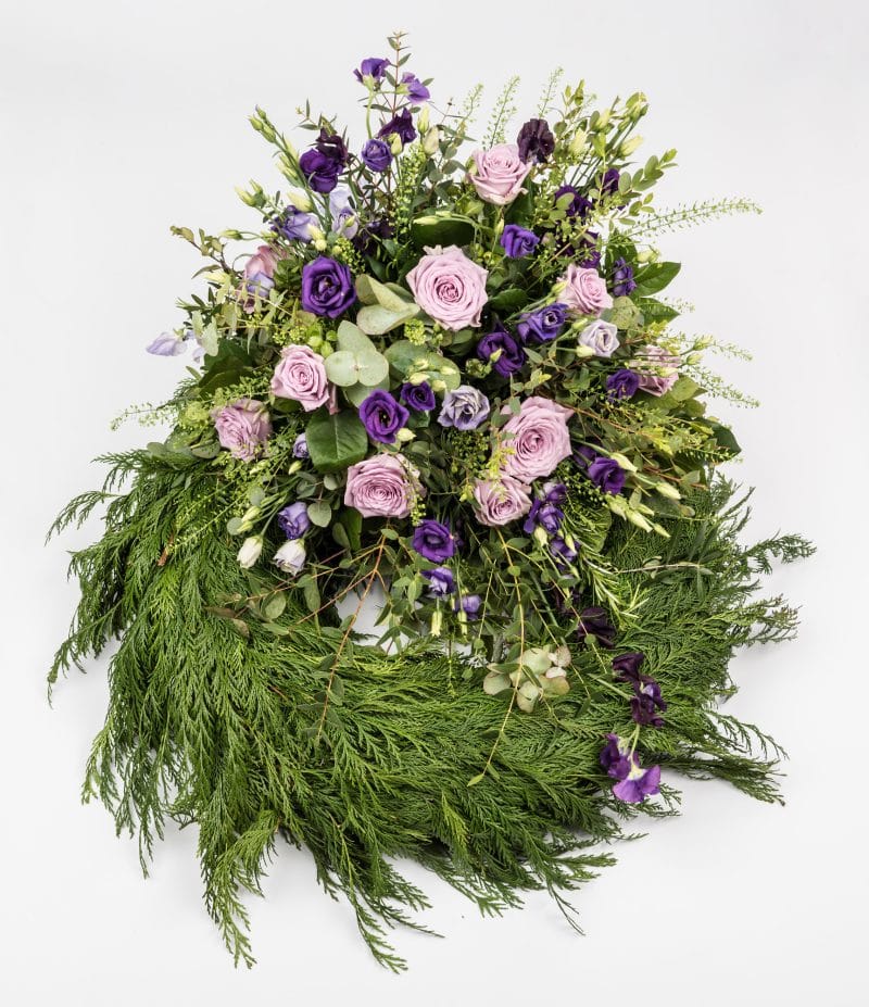 Båre opsats i lilla nuancer