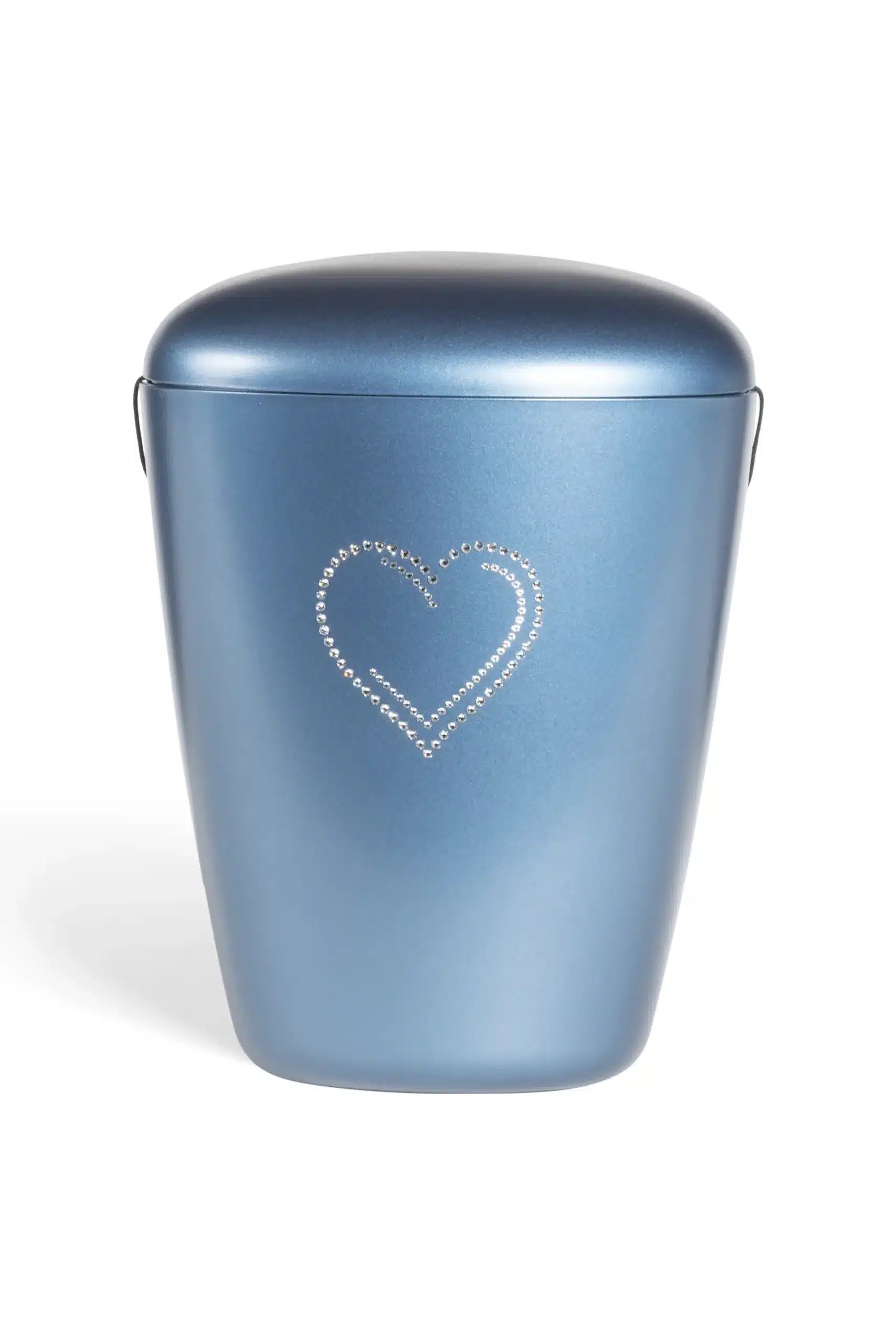 Heim, glossy blå med Swarowski hjerte