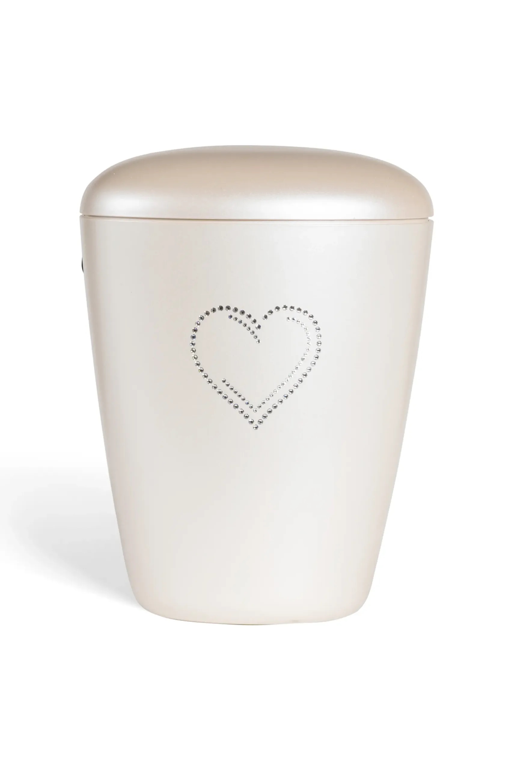 Heim, hvid perlemor med Swarowski hjerte