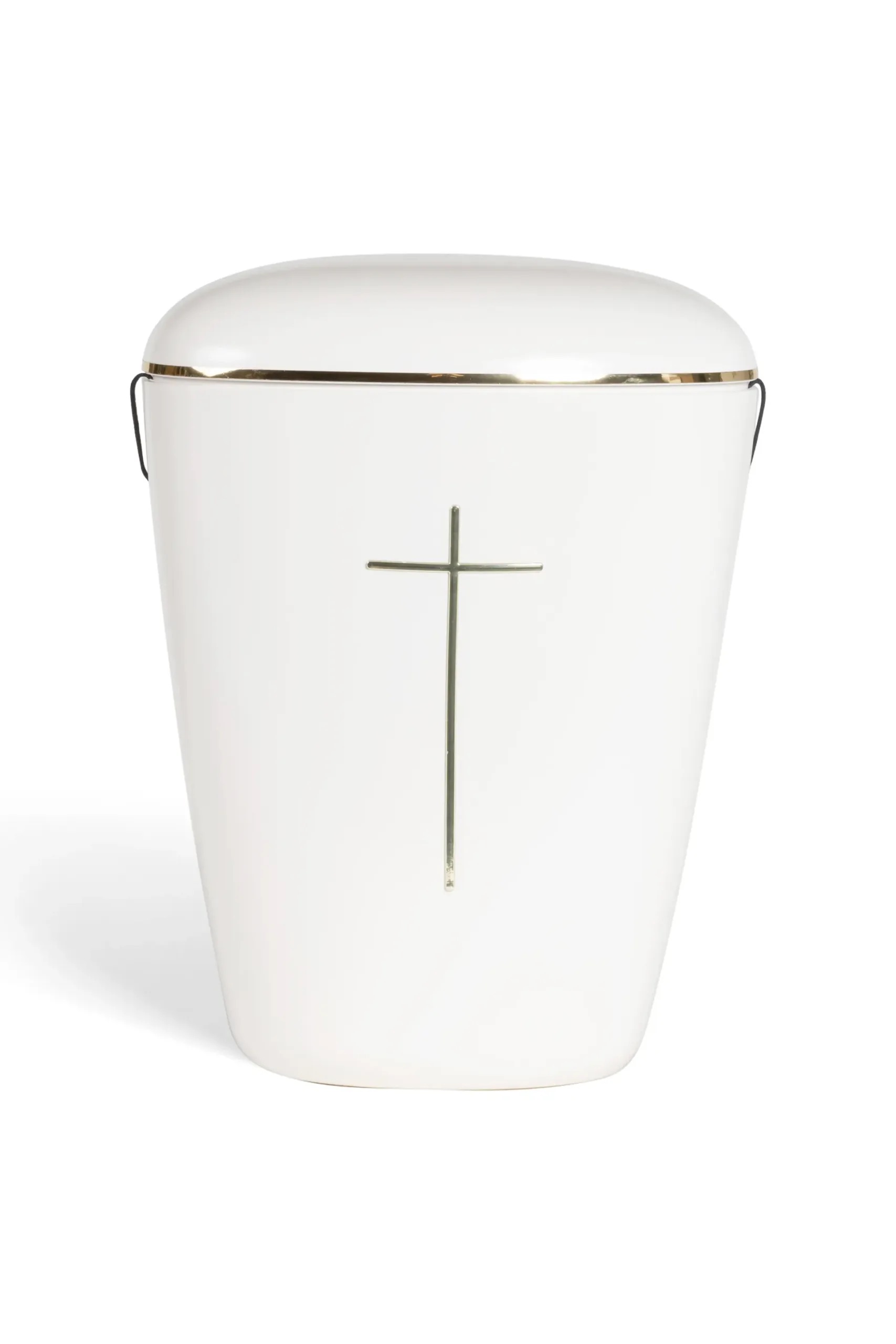 Heim, hvid perlemor med kors og guldkant