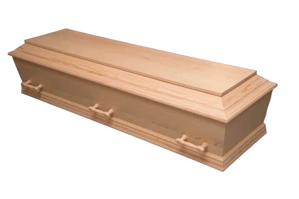 Kremeringskiste i Lys Natur med 6 håndtag