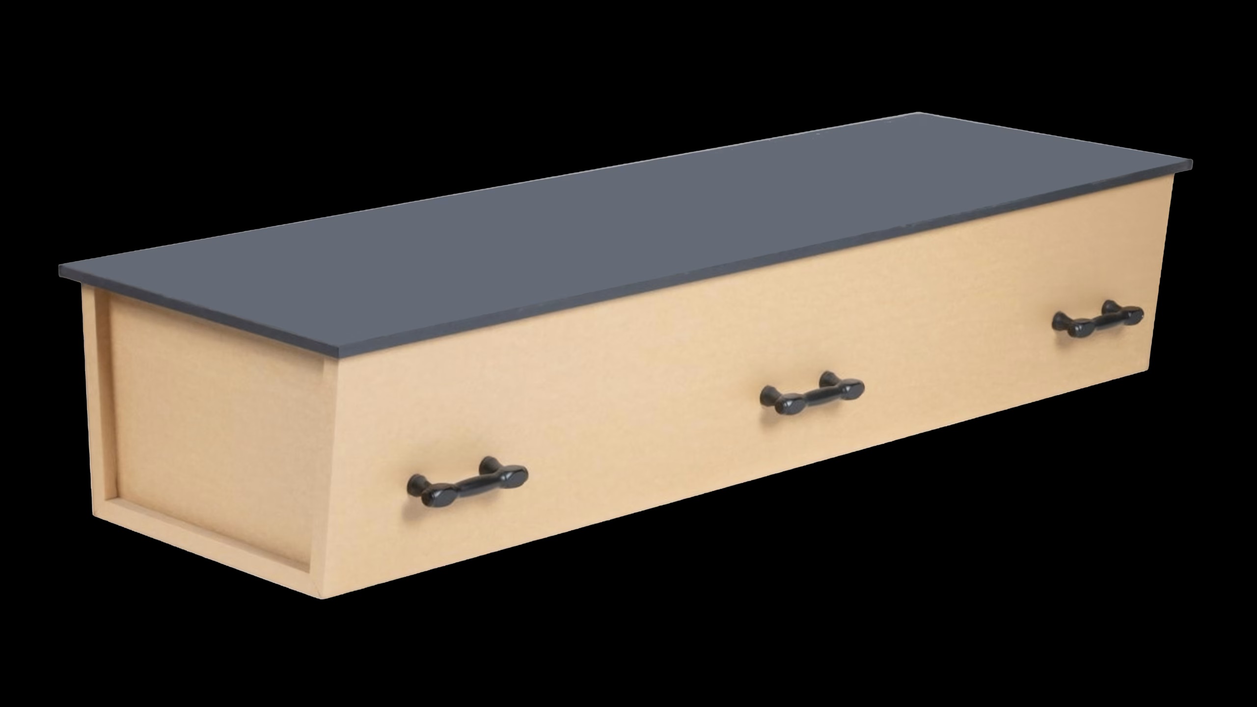 Orbit brun kiste med sort låg