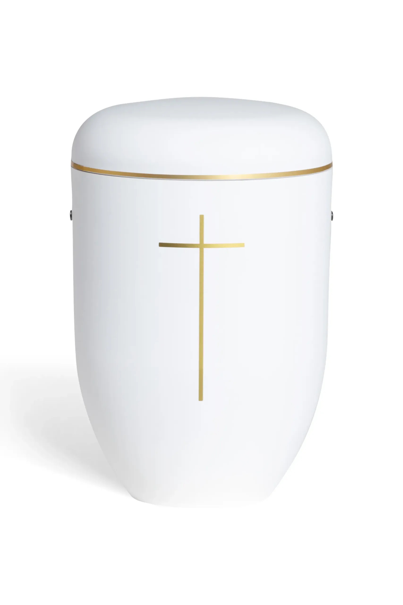 Pludra B, hvid guldkant og kors