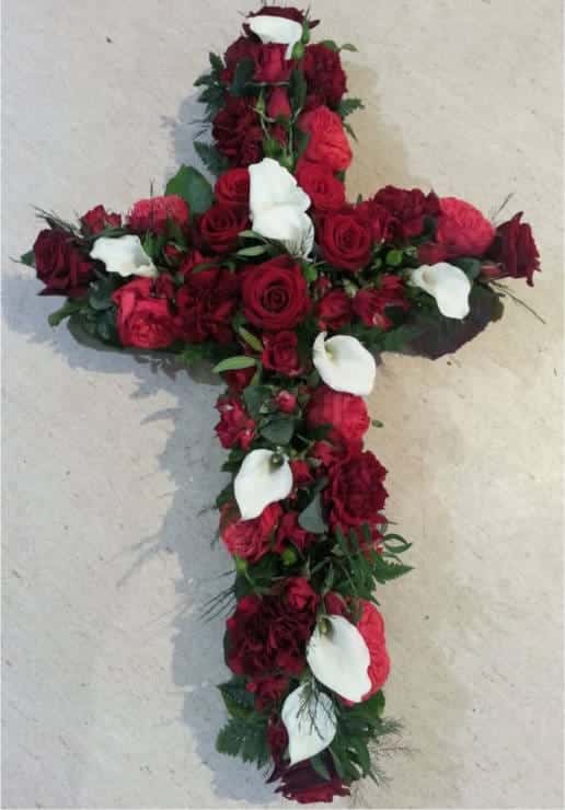 Rødt / hvidt blomsterkors