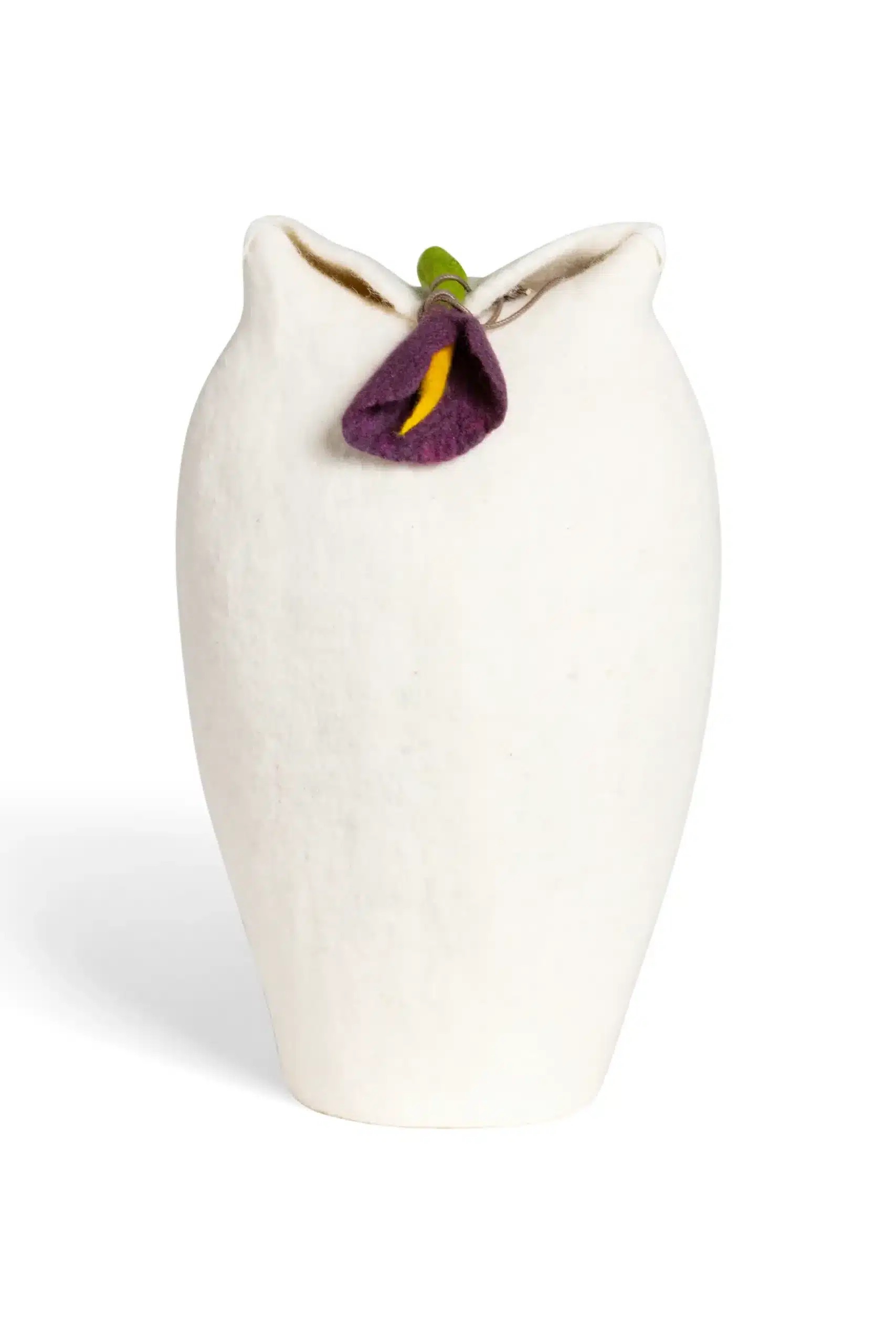 Uld urne, rød blomst