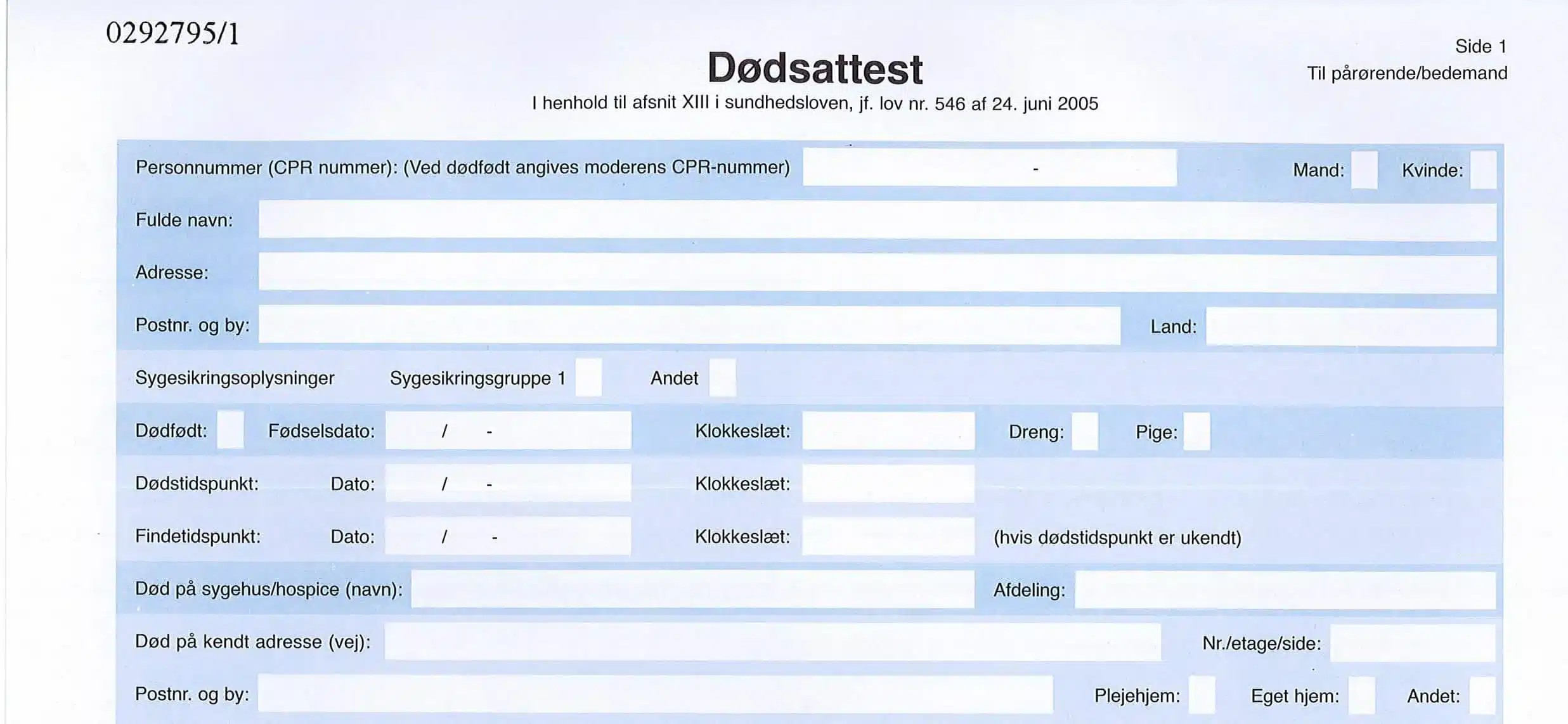 Dødsattest – hvem skal have den